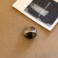 Anillo ajustable retro plateado con una gran piedra preciosa de ojo de tigre - Anillo Ovalado de Ojo de Tigre Plateado