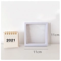 Caja para joyas cuadrada 11x11cm de película PE blanca con membrana elástica transparente - Caja Flotante 11x11x2cm (Sin Base) / Paquete de 10 / Blanco