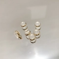 Set of 6 translucent white silicone earring backs with gold plated metal border detail - Hamburger Style Earring Back / Set of 6 / Gold