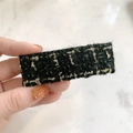 Fermaglio per capelli BB in tweed bianco e nero con eleganti fili dorati metallizzati - Nero