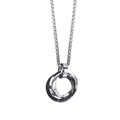 Unisex-Halskette aus Titanstahl mit drei Ringen und Boxkette in Schwarz und Silber - Schwarz (Venezianerkette)