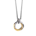 Halskette aus Titanstahl mit dreifachen Ringen in Gold und Silber und kleinen Steinen - Gold (Venezianerkette)