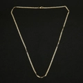 Flat snake bone chain necklace in gold finish with lobster clasp on black background - 2.2mm / 45cm / Rolo Chain / Gold