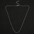 Detail of silver plated beaded O-chain necklace with lobster clasp on black background - 45+5cm / Bead Chain / Silver
