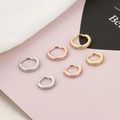 Copper cartilage hoops set with micro-pave zircons in silver, gold, and rose gold finish - 10mm / Rose Gold