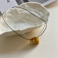 New Chinese style layered necklace with natural stone handbag pendant and cord chain - Yellow Bag Pendant Layered Necklace