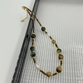 Halskette mit Tigerauge und Perlen, goldenem Herzanhänger und verstellbarem Verschluss - Tigerauge und Süßwasserperle Stil