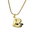 Collana a catena serpente in acciaio al titanio dorato con ciondolo lettera B - Collana Lettera B (LN1640)