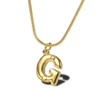 3D golden initial G pendant necklace with polished snake chain for men and women - Letter G Necklace (LN1640)