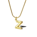 Golden snake chain necklace with letter Z pendant featuring a unique embossed dot pattern - Letter Z Necklace (LN1640)