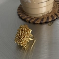 Creative gold plated firework seed cluster open ring with a vintage aesthetic look - Gold
