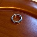 Sleek silver resin open ring with embedded clear zircon stones for a modern look - Silver Zirconia Plain Ring / Silver