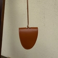 Collier porte-lunettes en cuir marron avec coutures fines et cordon tissé élégant - Style Clip à Lunettes Marron (4396)
