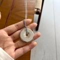 Polished silver metal pingan buckle pendant necklace with sleek mirror finish - Small Safety Buckle / 3.3cm / Metal Chain / Silver