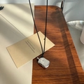 Minimalist silver hip flask pendant on long black adjustable cord necklace - Black Rope Small Flask / Silver