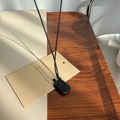 Minimalist black stainless steel flask pendant necklace with textured two-tone finish - Black Rope Small Flask / Black