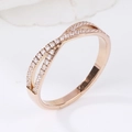 Elegant rose gold twisted infinity ring for couples with sparkling pavé zircon stones - US 6 / Rose Gold