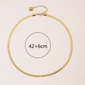 Golden snake chain necklace with Greek meander patterns and a small heart pendant - Gold