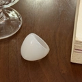 Minimalist creamy white resin thick ring with smooth rounded design on dark wood - Jelly White Round Ring