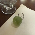 Translucent green dome ring with adjustable silver-tone band for a minimalist style - Green Ring