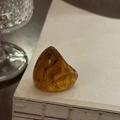 Retro amber brown marble resin ring with unique vintage wide band design for women - Amber Round Ring