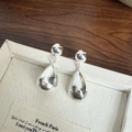 Élégantes boucles d'oreilles goutte d'eau en argent 925 avec finition métal polie - Boucles d'Oreilles Goutte d'Eau Argentées / Argent