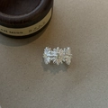 Italian brushed silver ring with snowflake design and yellow gemstone accent - Y20 Silver Radiant Flower (4609)