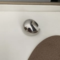 Polished silver adjustable open ring in thick minimalist style with mirror finish - Large Smooth Surface Ring
