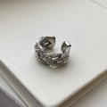 Bague ouverte tressée minimaliste en argent avec design en métal torsadé multi-brins - Tressé Argent