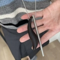 Irregular ebony crescent whistle pendant necklace with silver snake chain for women - Dark Ebony Wood (Stainless Steel Chain)