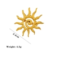 18K gold plated stainless steel sun spiral open ring with hammered texture finish - Sun Ring (F160) / Gold