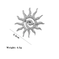 Silver sunburst swirl adjustable stainless steel ring with hammered texture 3.4cm - Sun Ring (F161) / Steel