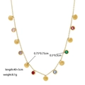 Collana dorata in acciaio inox con zirconi colorati e ciondoli a conchiglia, 40+5cm - Collana Pietre Colorate Conchiglia (Oro)