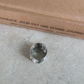 Minimalist wide silver geometric open ring with polished spiral finish on marble - Spring Style Multi-layer Ring