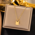 Gold tone titanium steel heart flower necklace featuring destiny soul mate pendant - Gold - Love Letter