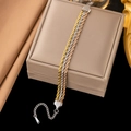 Three-tone twisted rope chain bracelet in gold silver and rose gold stainless steel - Three Colors