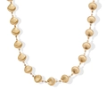 Golden scallop shell charms linked on a titanium steel necklace with textured finish - Circle of Shells Necklace (H349)