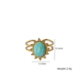 Dettaglio anello con pietra turchese ovale e montatura a sole, misura 15,5mm x 13,5mm - Amazzonite