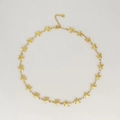 Elegant gold starfish charm necklace with textured marine design and adjustable chain - Circle of Starfish Necklace (H491)