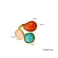 Bague en titane plaqué or 14K avec pierres orange, roses et turquoise en forme de goutte - Or - Aventurine Rouge+Quartz Rose+Amazonite