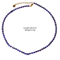 Dunkelblaue Lapis-Stil Perlenkette mit vergoldetem Edelstahlverschluss und Verlängerung - Lapislazuli Blau Facettierter Perlenstil (XBN250932-05)