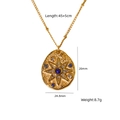 Edelstahl Halskette mit Lapislazuli Anhänger, goldenem Sternschliff und blauem Stein - Lapisblau Sternschliff Vintage Ovale Medaille (XBN250932-08)