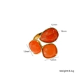 Bague ouverte en titane plaqué or 14K avec pierres naturelles orange poire et carrées - Or - Aventurine Rouge