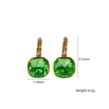 14K vergoldete Edelstahl-Ohrringe mit smaragdgrünem Zirkon, 11.8mm Breite für Damen - Smaragdgrün (XBE250705-1)