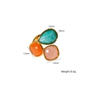 Bague en acier titane avec pierres multicolores et finition en or 14 carats - Or - Amazonite+Aventurine Rouge+Quartz Rose