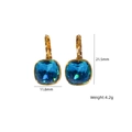 Blaue Zirkonia-Ohrringe mit 14K Goldbeschichtung, Größe 21,5 mm x 11,8 mm, 4,2 g - Tiefblau (XBE250705-2)