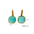Luxury gold titanium earrings with square green amazonite stones and lever-back clasp - Amazonite Earrings / Earrings
