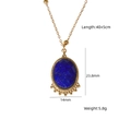 Collier en acier doré avec pierre de lapis-lazuli bleue et détails de bordure perlée - Lapis-Lazuli (XBN250939-QJS)