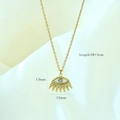Macro di collana in oro 18K con occhio di Allah, intarsio in conchiglia e zirconi - Malocchio
