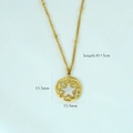 Dettaglio dimensioni della collana placcata oro 14K con pendente a stella - Stella Rotonda